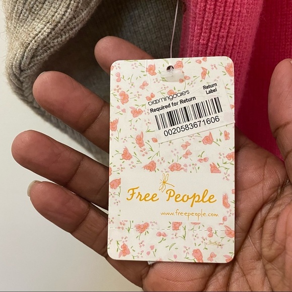 FREE PEOPLE  Candy Pop Color Block Oversized Turtleneck Sweater Size L - Picture 6 of 8